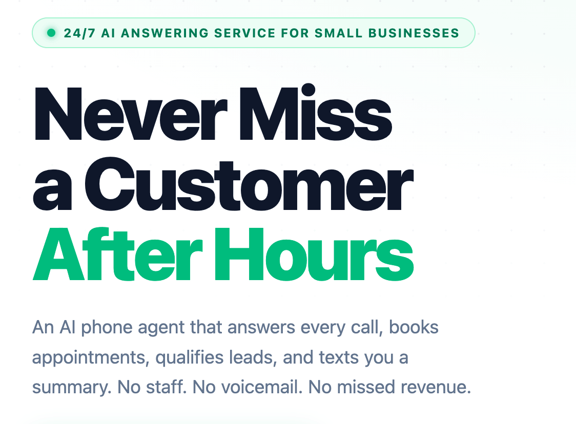After Hours CallBot Screenshot