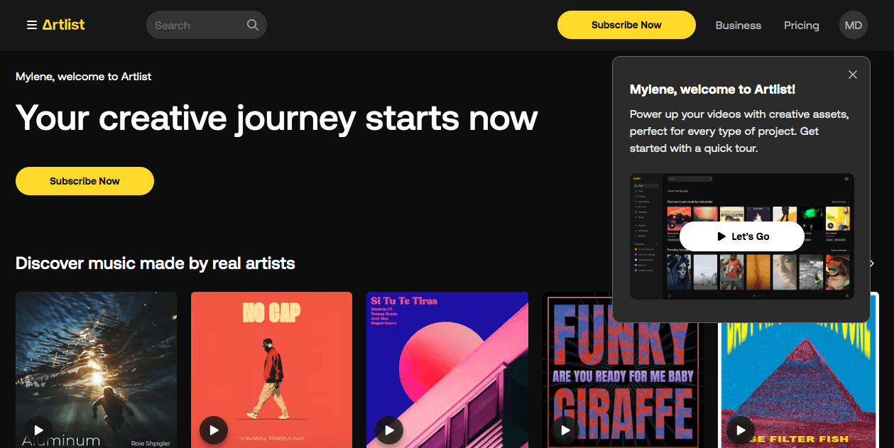 Artlist Screenshot