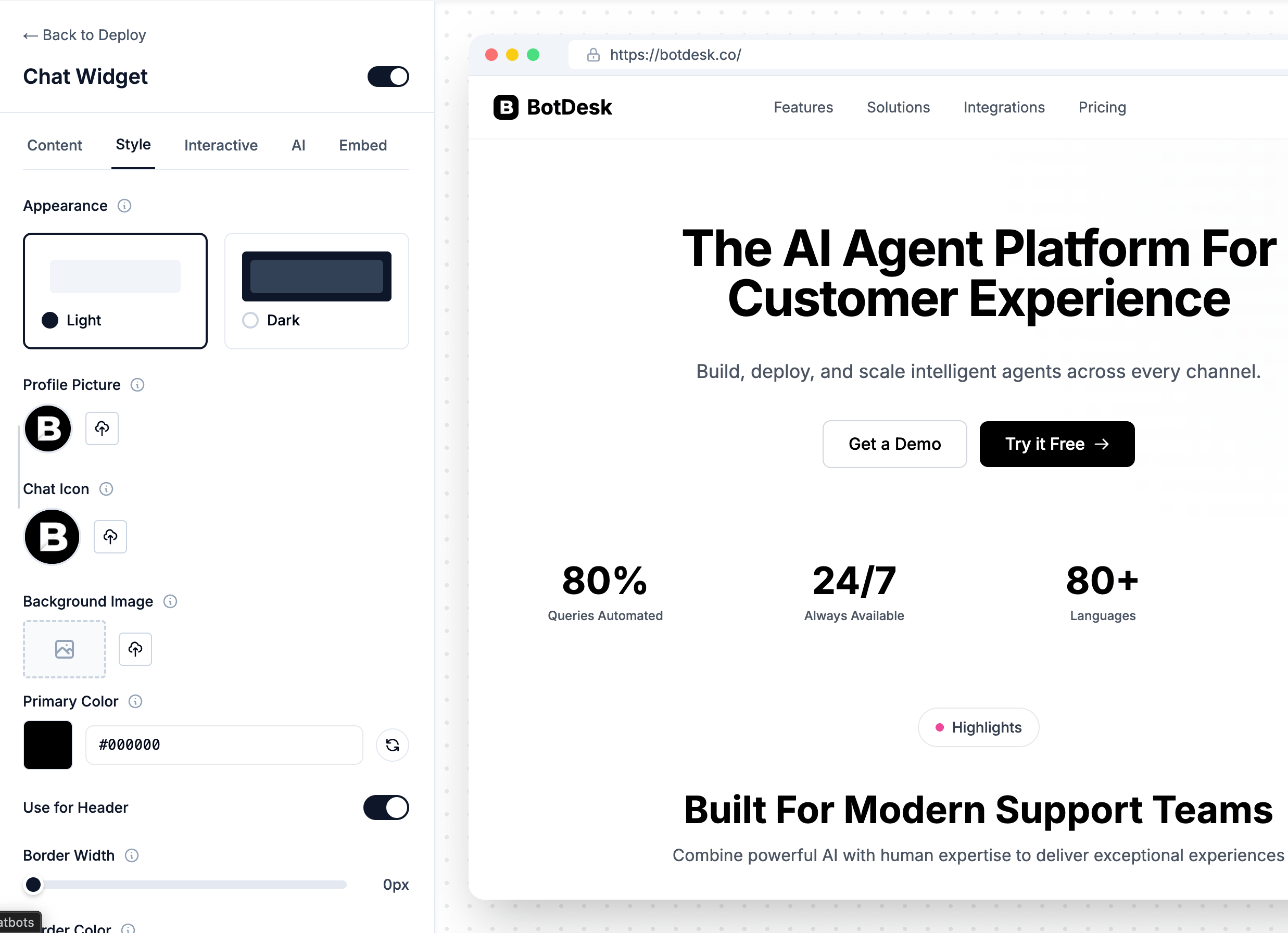 BotDesk Screenshot
