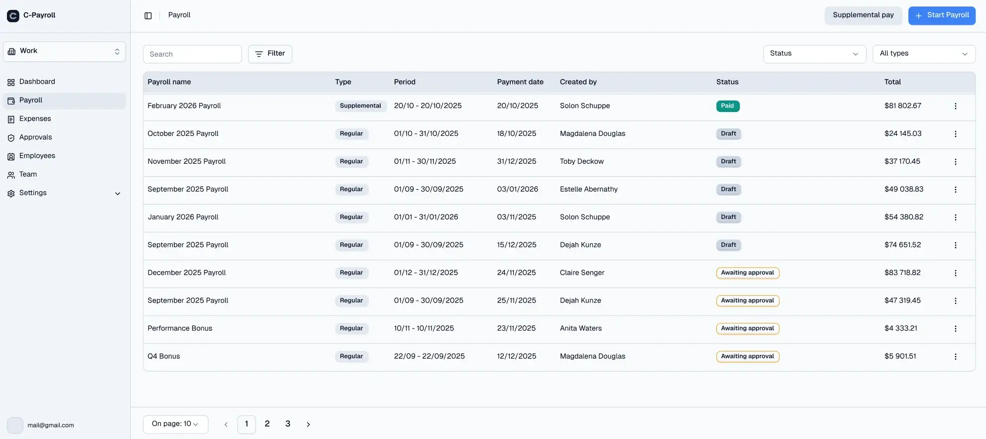 C-Payroll Screenshot