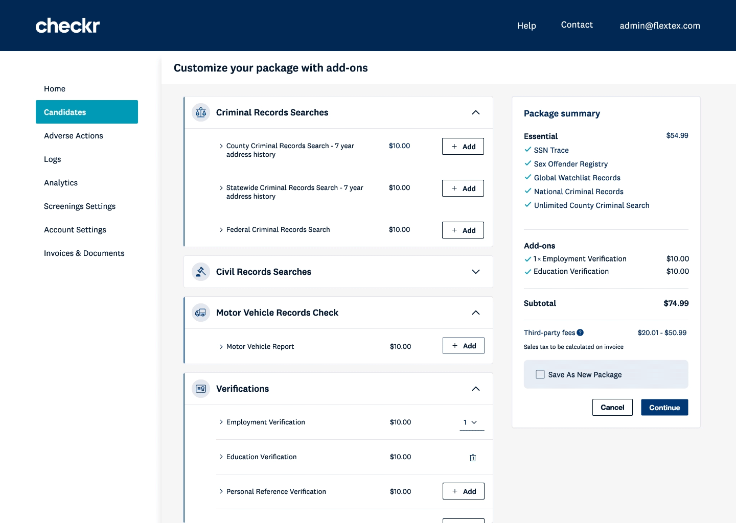 Checkr Screenshot