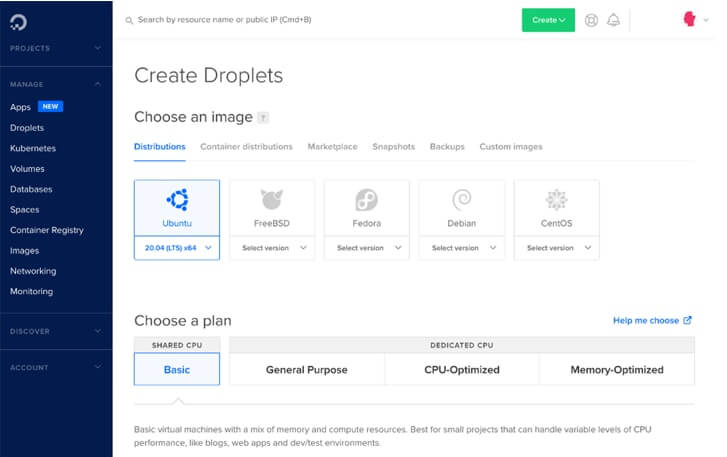 DigitalOcean Screenshot