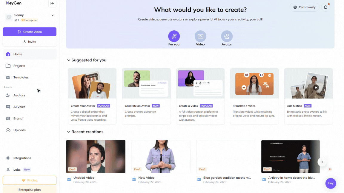 HeyGen AI Screenshot