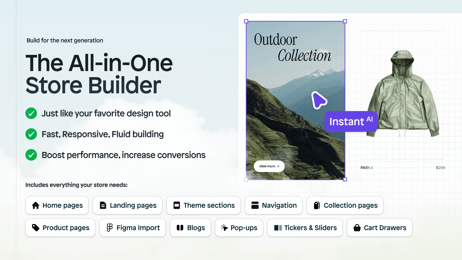 Instant AI Page Builder Screenshot