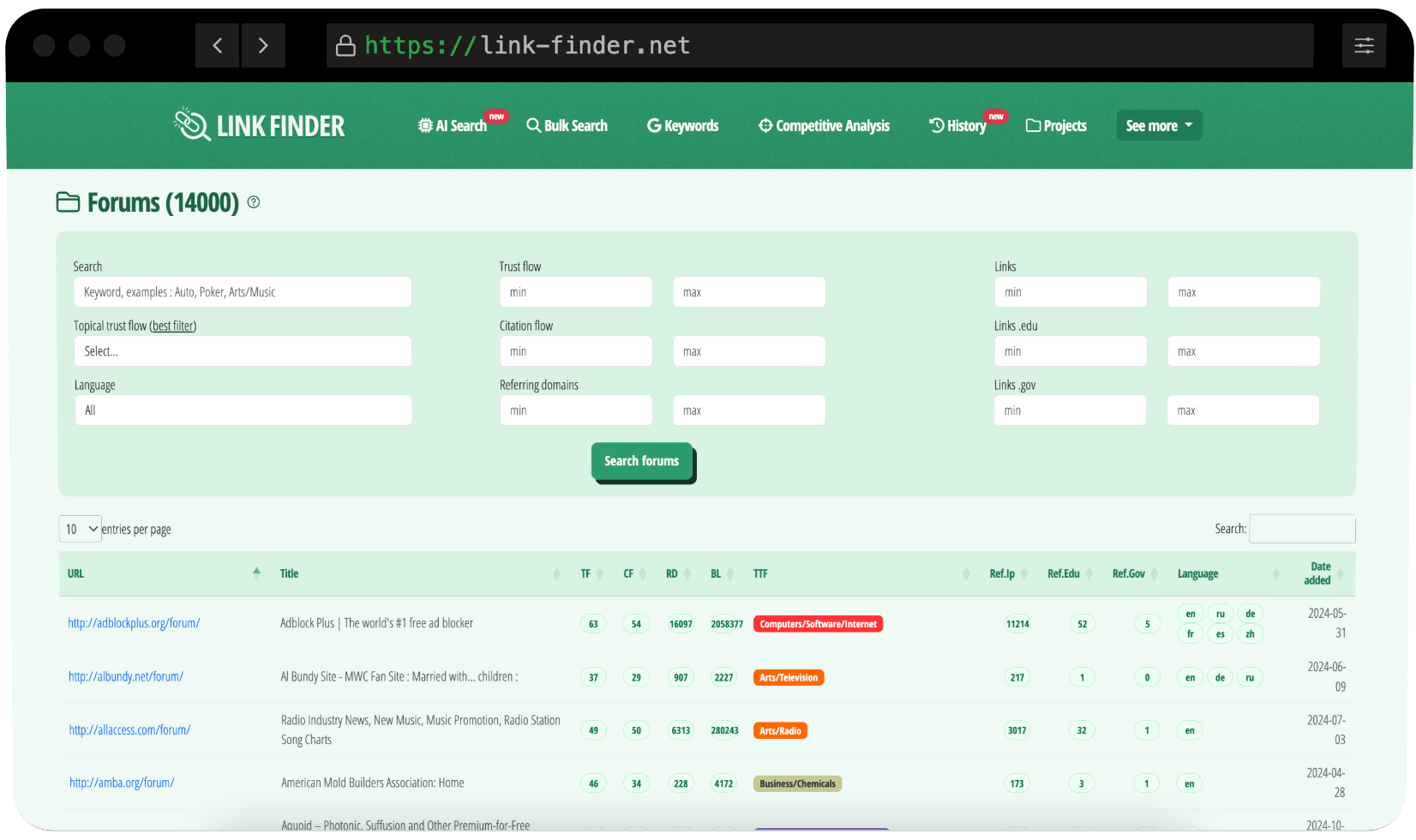 Link Finder Screenshot