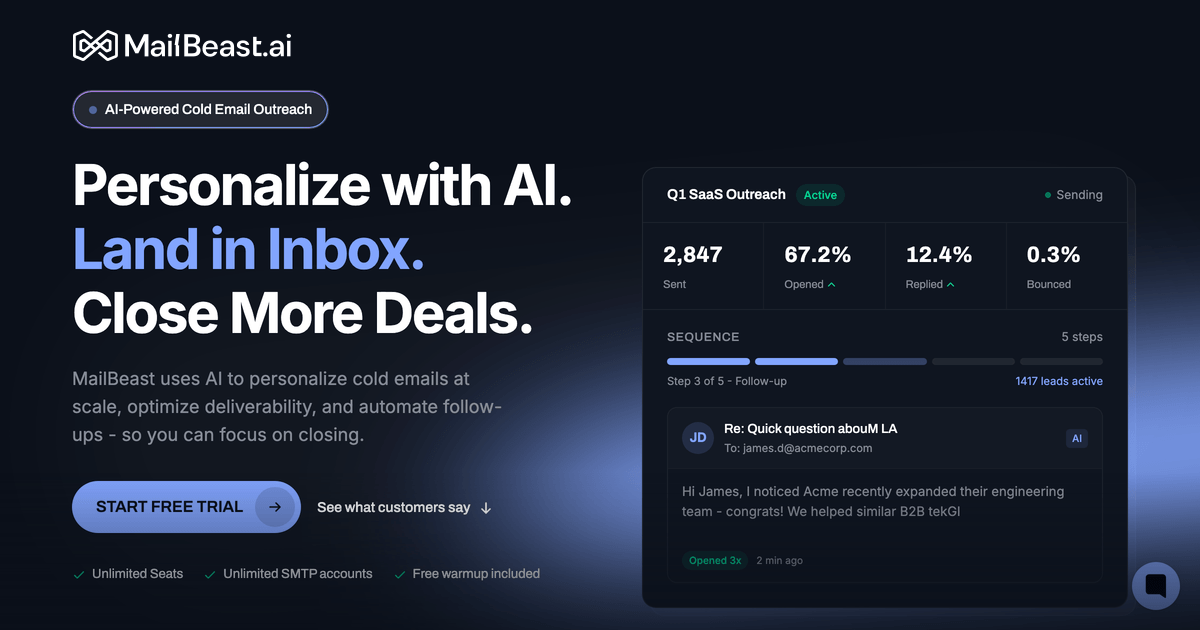 MailBeast.ai Screenshot