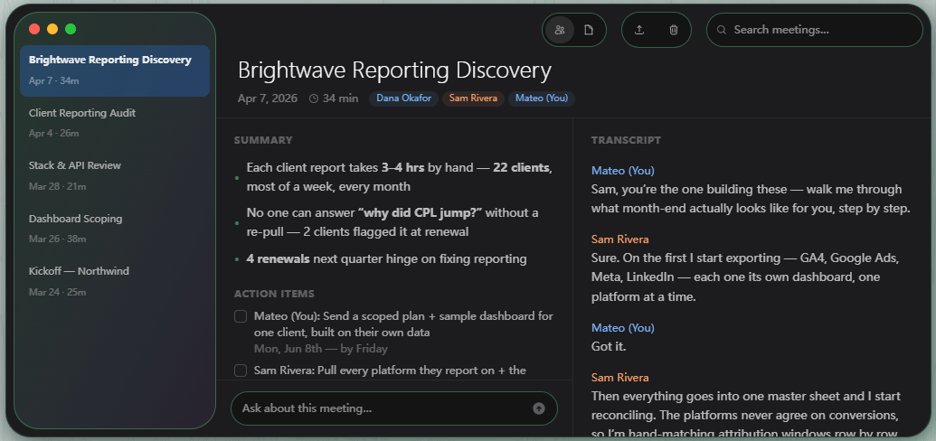 MimicScribe Screenshot
