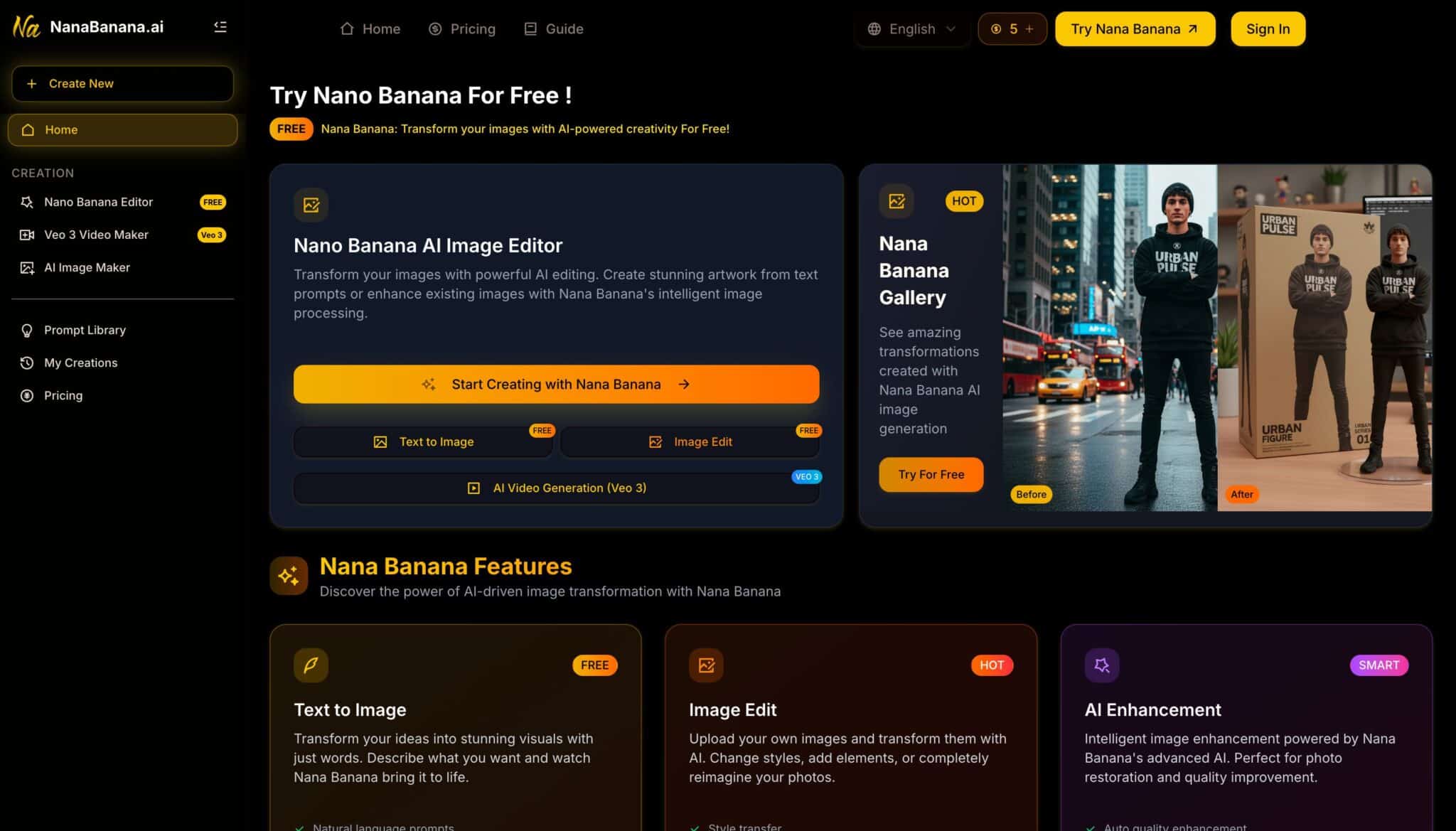 NanaBanana.ai Screenshot