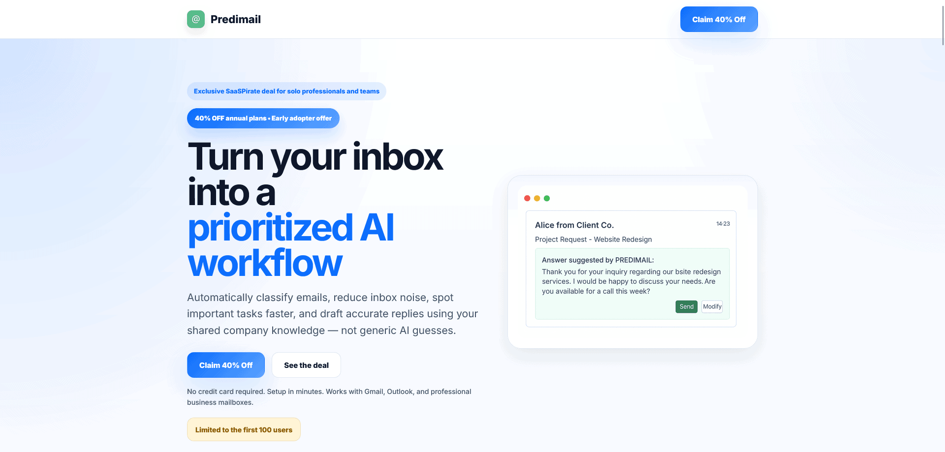 Predimail Screenshot