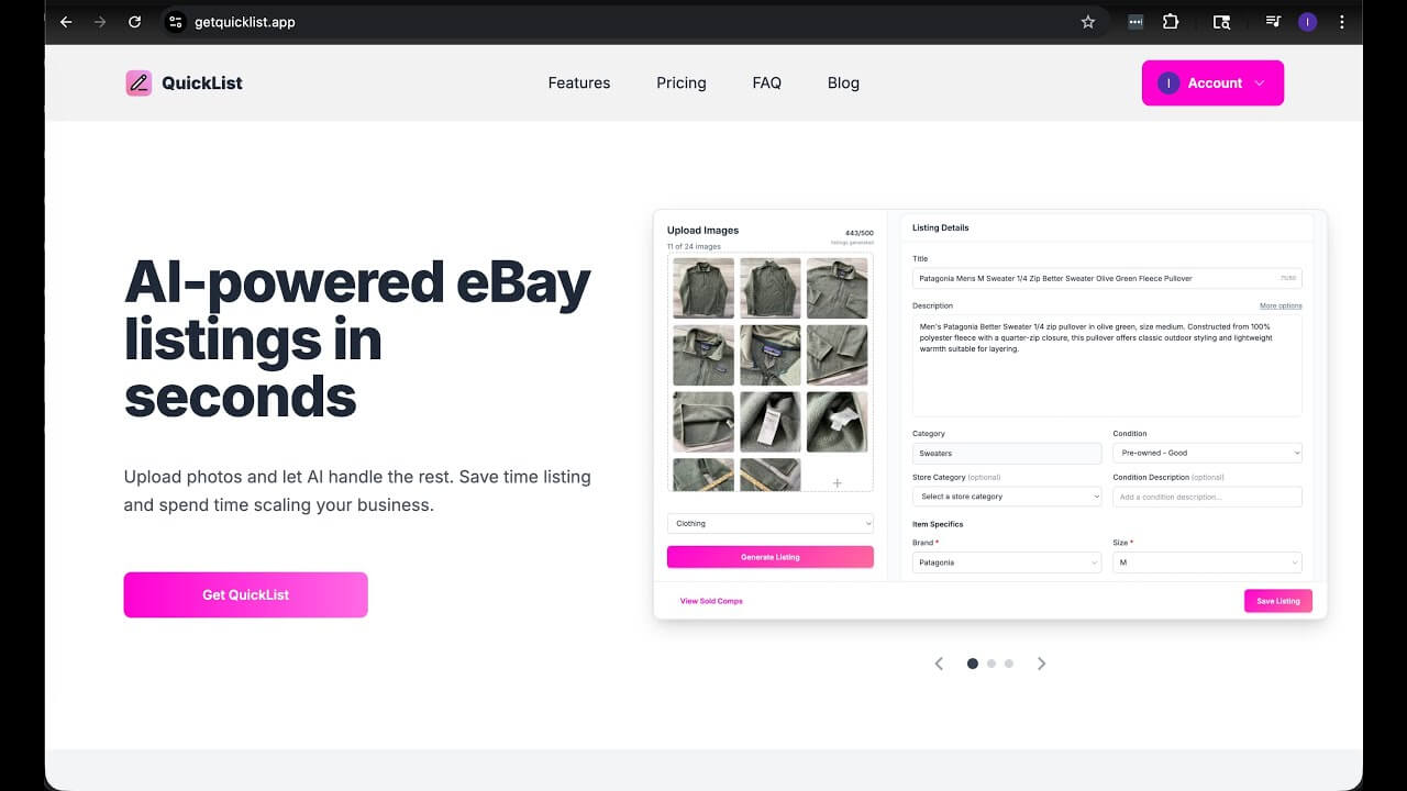 QuickList Screenshot