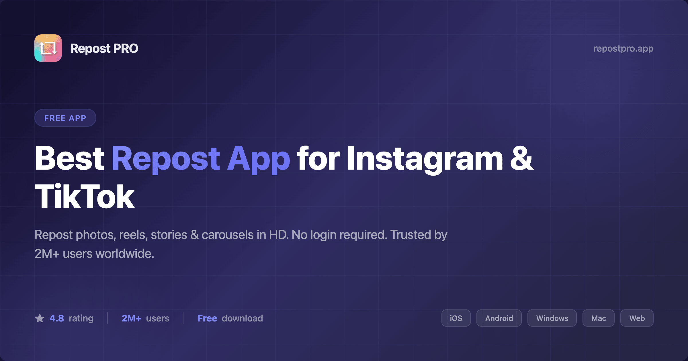 Repostpro Screenshot