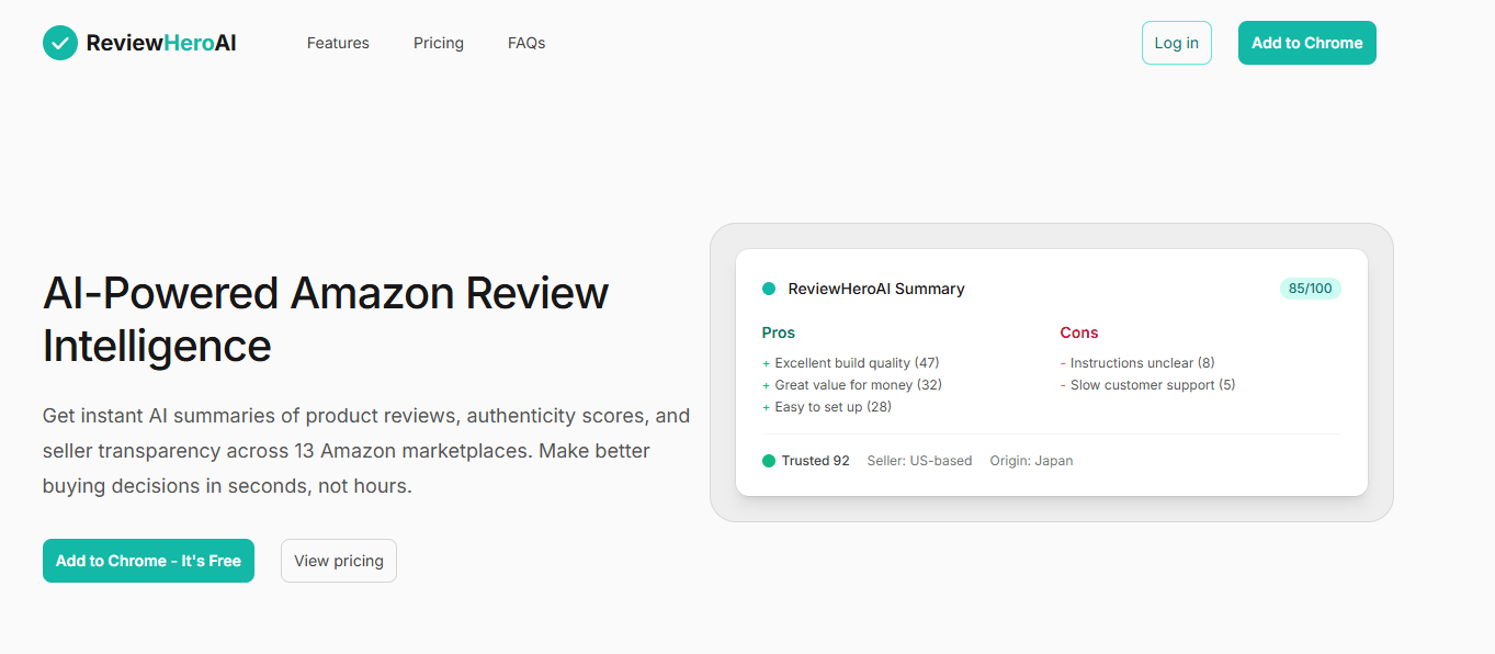 ReviewHeroAI Screenshot