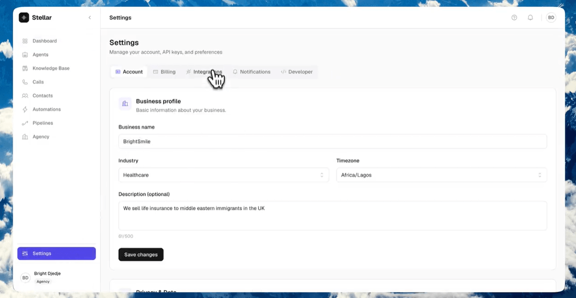 Stellar AI Screenshot
