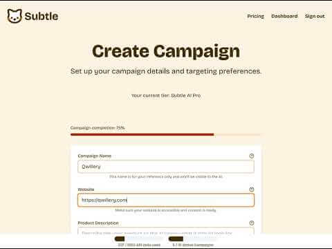 Subtle AI Screenshot