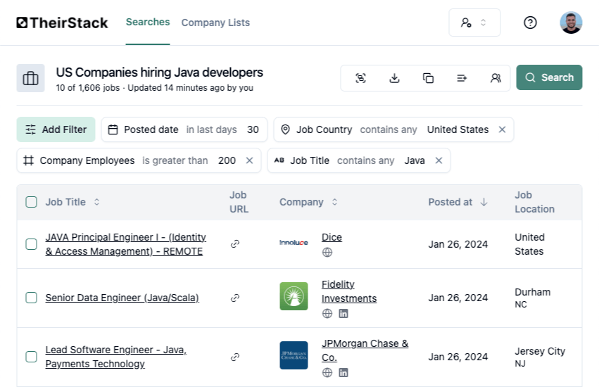 TheirStack Screenshot
