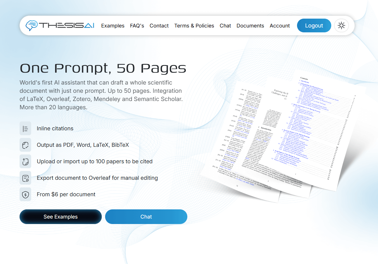 ThesisAI Screenshot