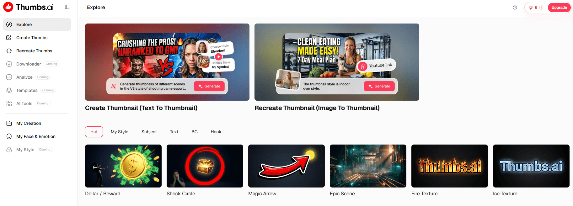Thumbs.ai Screenshot