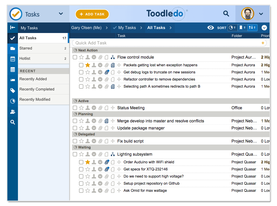 Toodledo Screenshot