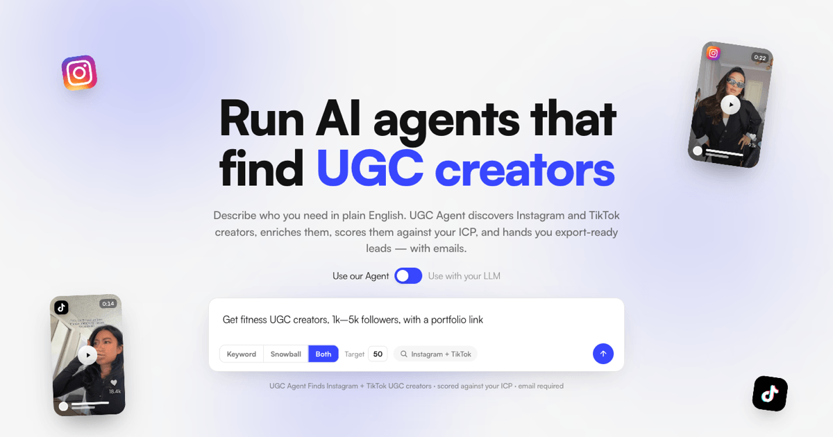 UGC Agent Screenshot