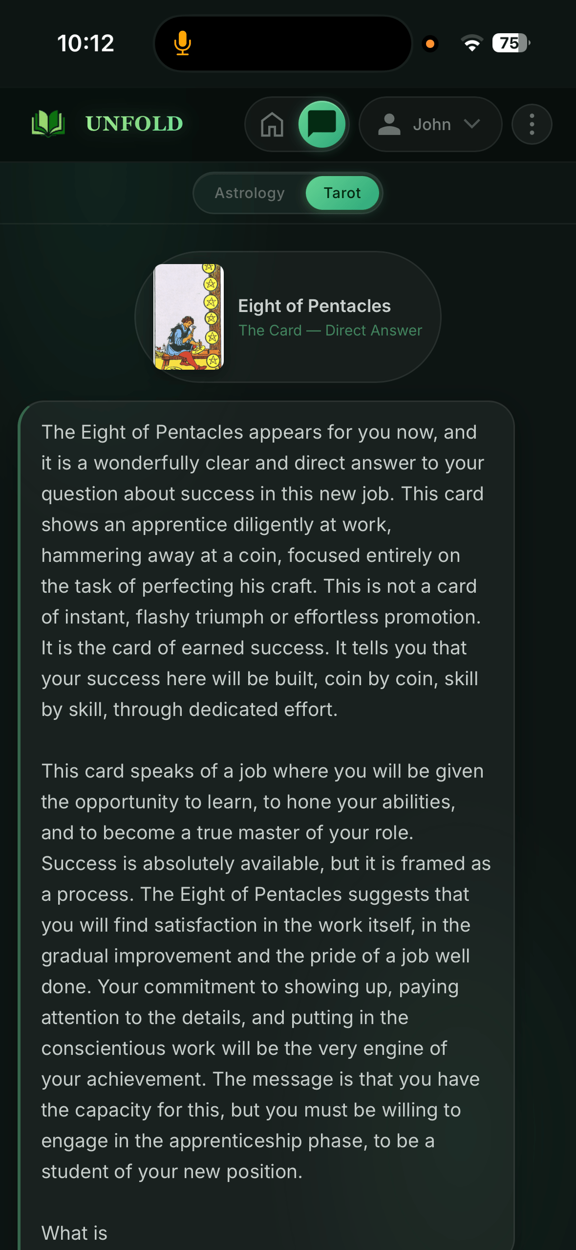 Unfold Astrology Screenshot