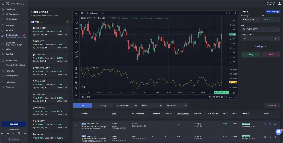 WunderTrading Screenshot