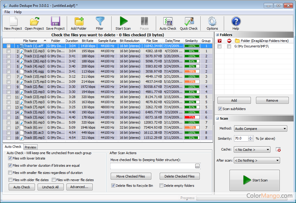 Audio Dedupe Screenshot