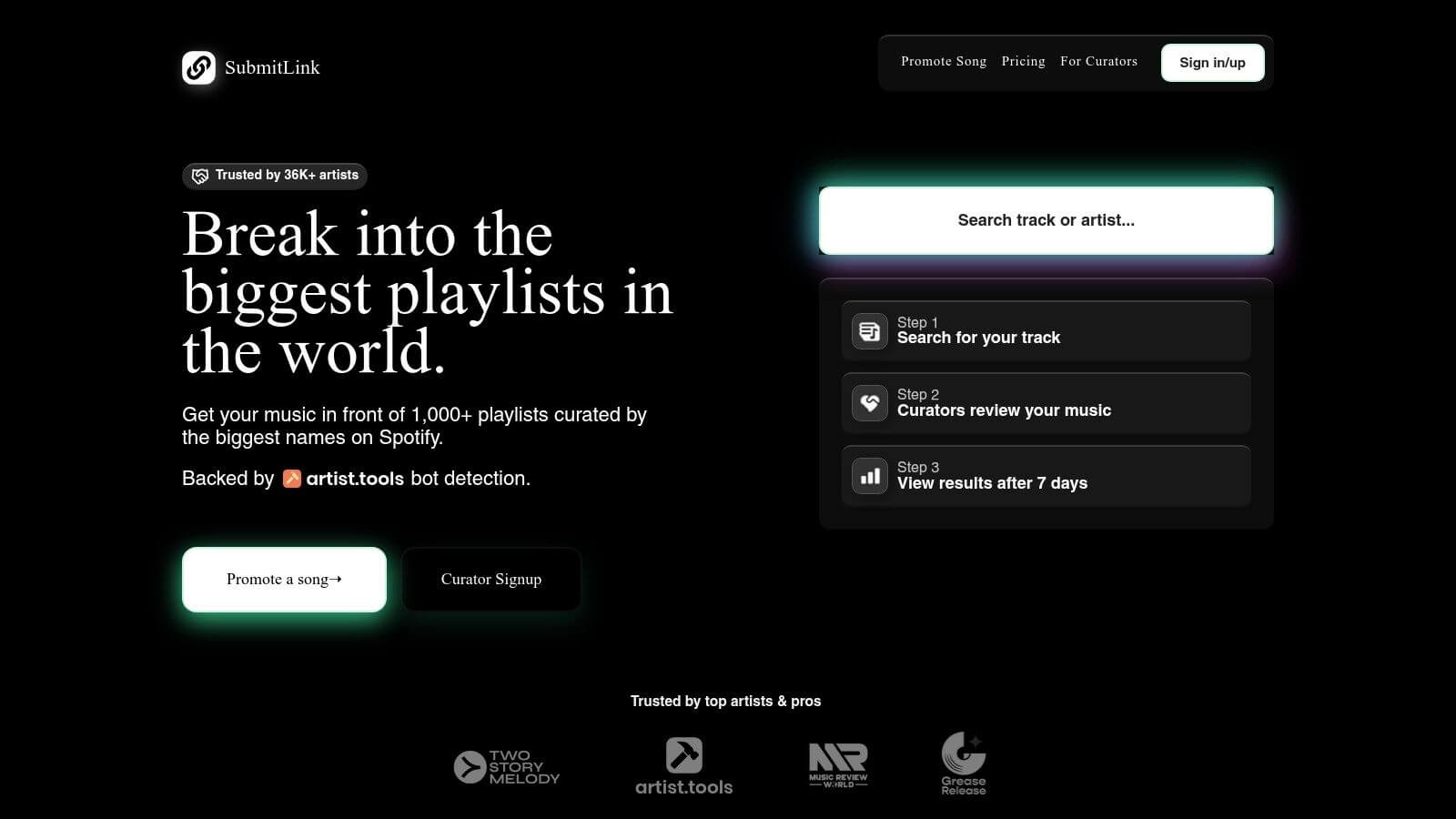 SubmitLink Screenshot