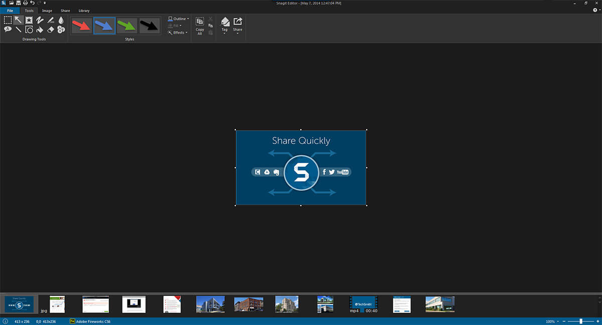 does the free version of snagit record the screen