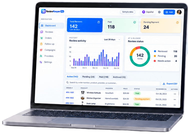 ReviewKeeper Pro Screenshot
