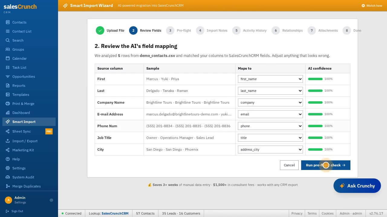 SalesCrunch CRM Screenshot