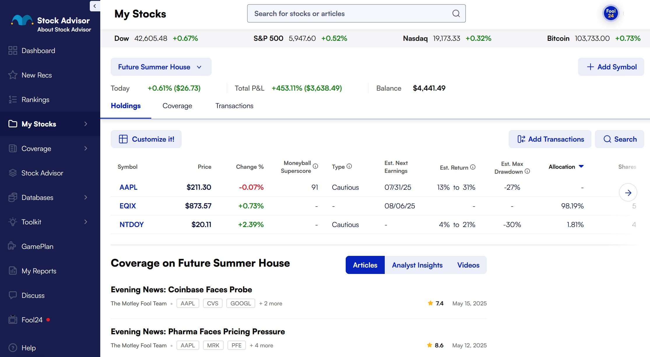The Motley Fool Stock Advisor Screenshot