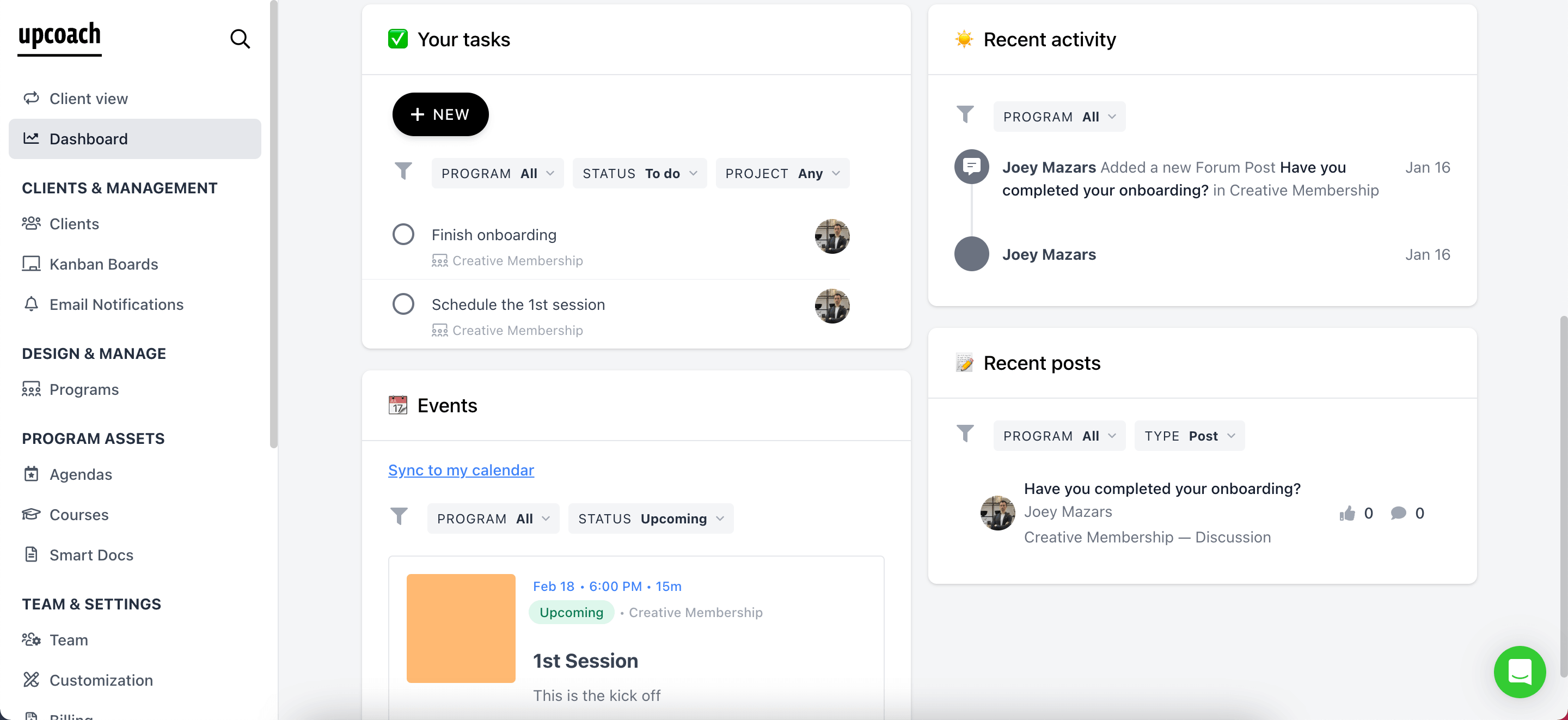 Upcoach Screenshot