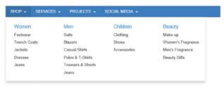 Bootstrap Mega Menu Rabatt Gutschein-Code