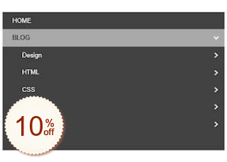 Expandable Menu Rabatt Gutschein-Code