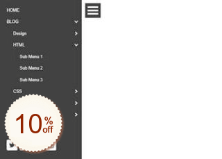 Expandable Panel Menu Rabatt Gutschein-Code