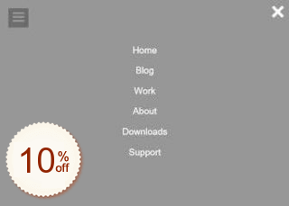 Fullscreen Overlay Menu Rabatt Gutschein-Code