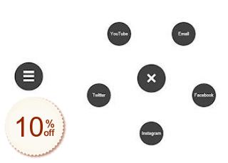 Radial Text Menu Rabatt Gutschein-Code
