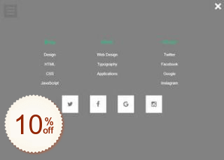 Responsive Overlay Menu Rabatt Gutschein-Code