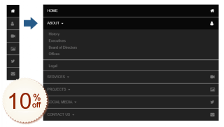 Responsive Sidebar Menu Rabatt Gutschein-Code