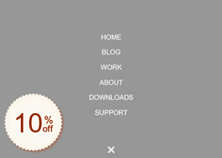 Sticky Fullscreen Menu Rabatt Gutschein-Code