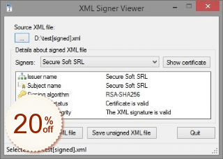 XML Signer Rabatt Gutschein-Code