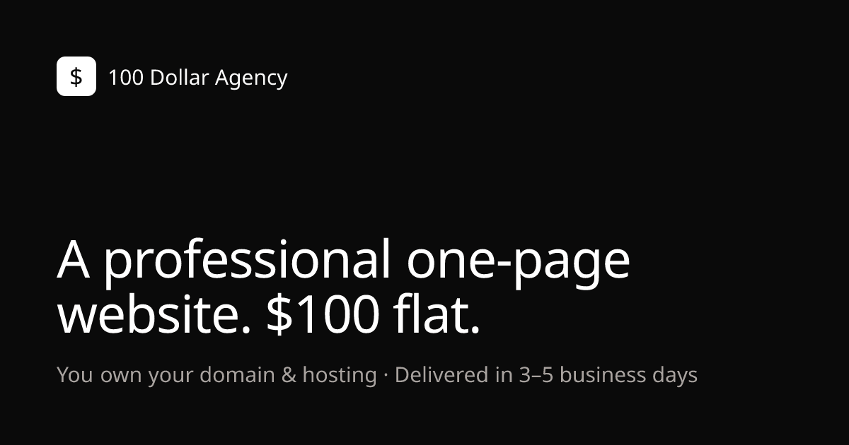 100 Dollar Agency Screenshot