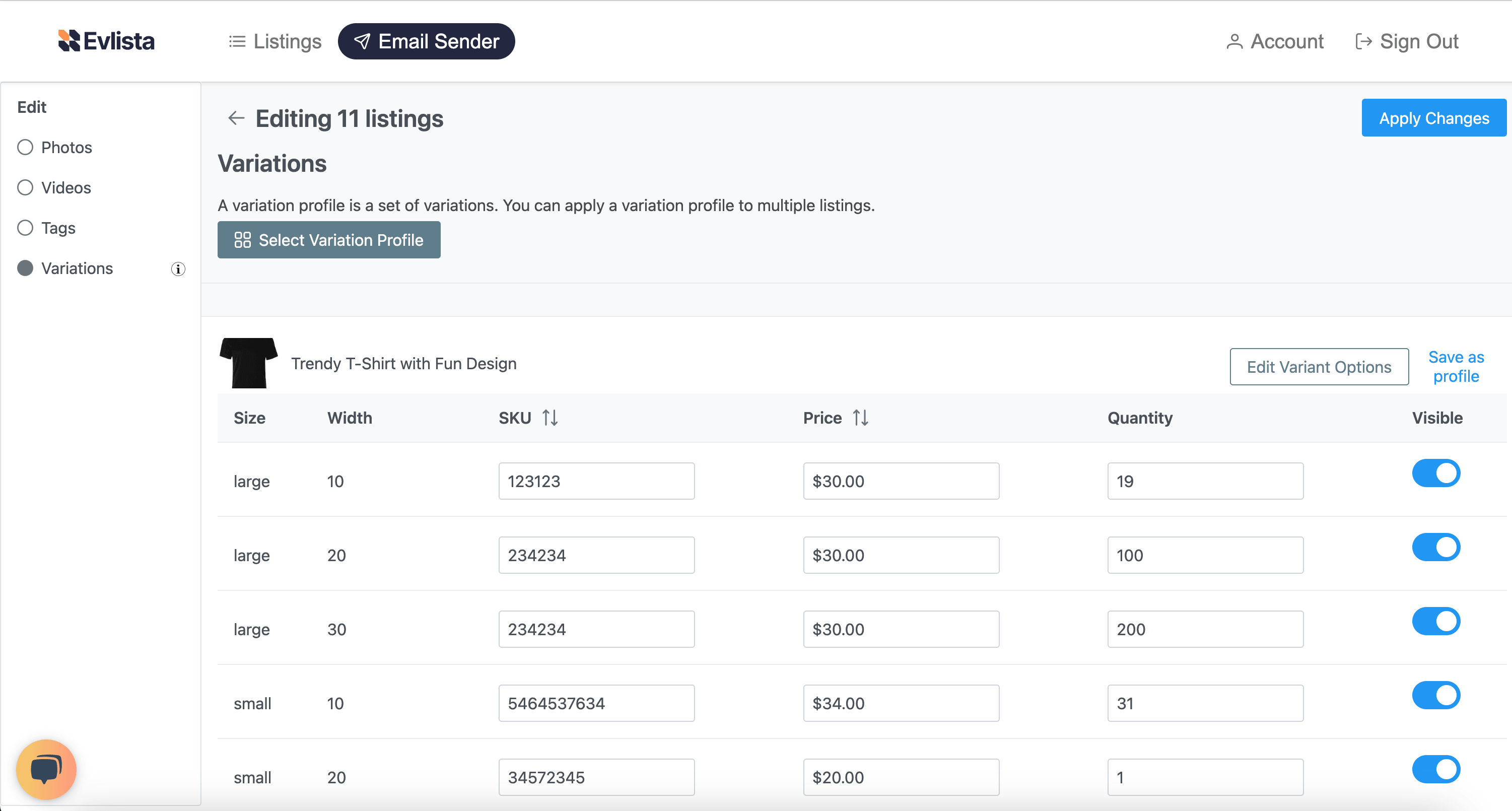Evlista Screenshot