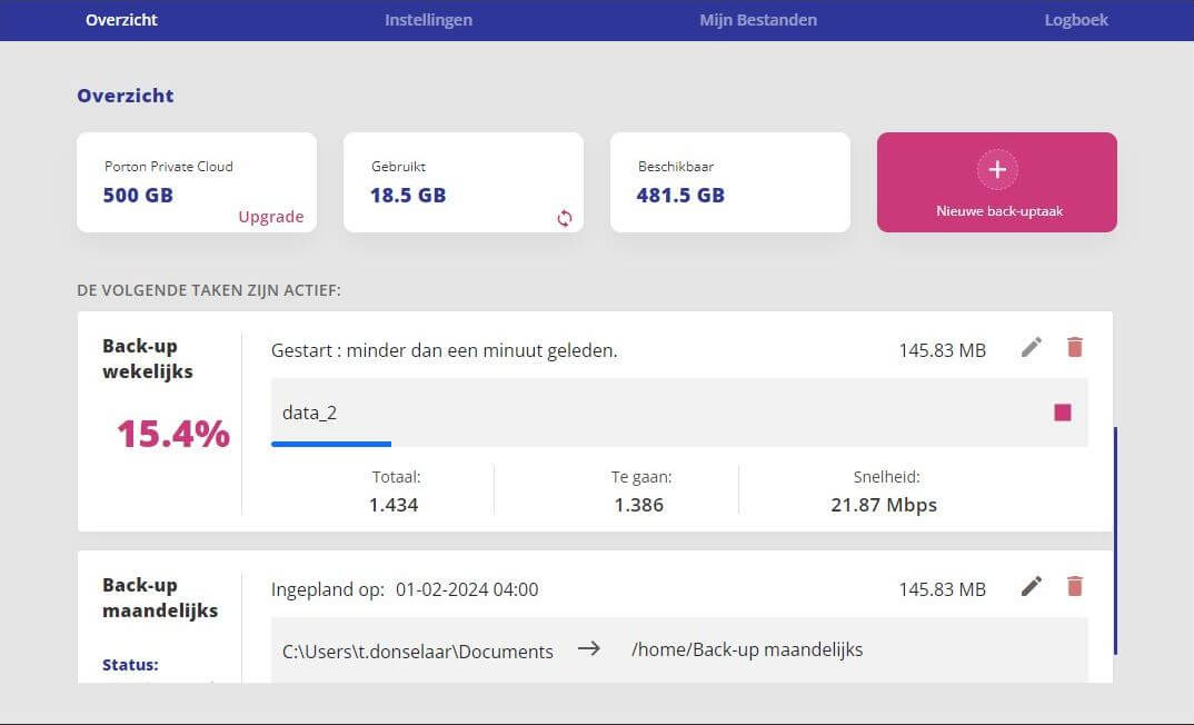 Porton Private Cloud Storage Screenshot