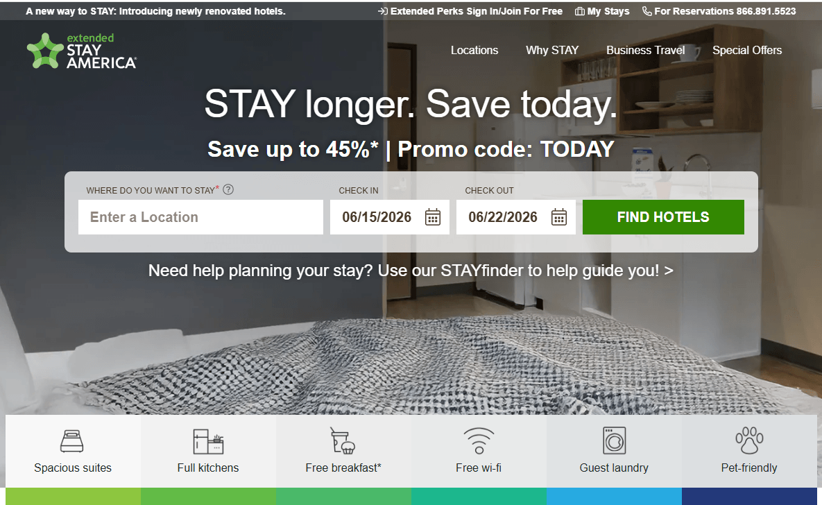 Extended Stay America Screenshot