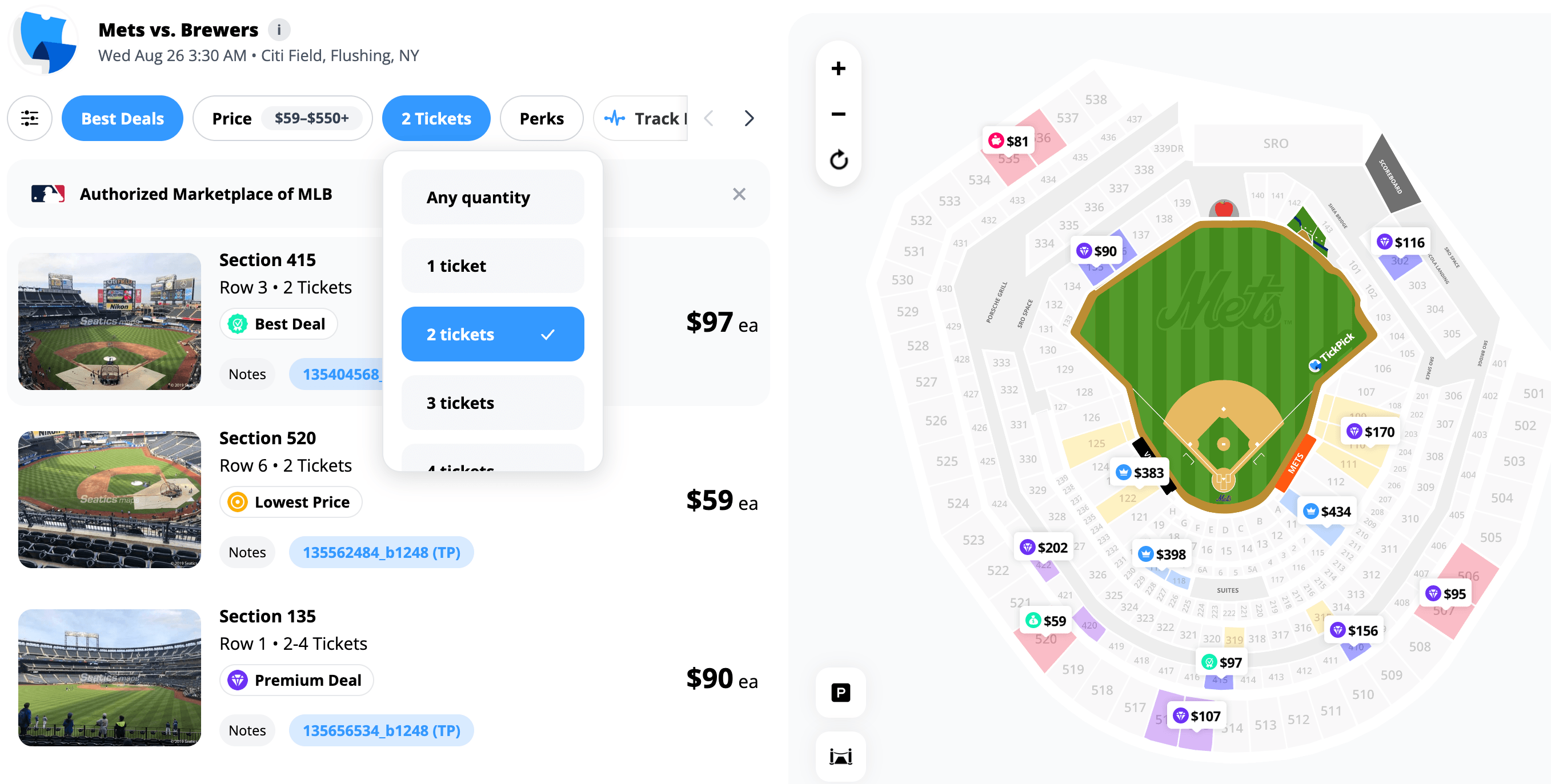 TickPick Screenshot