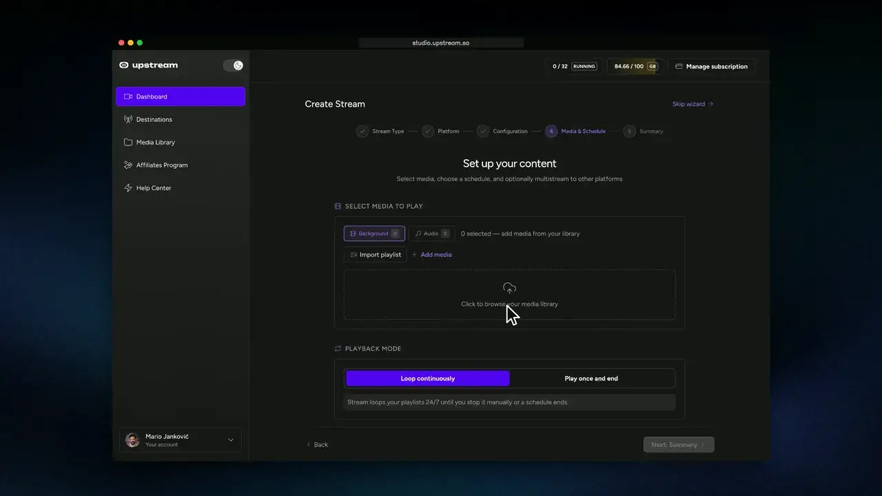 Upstream.so Screenshot