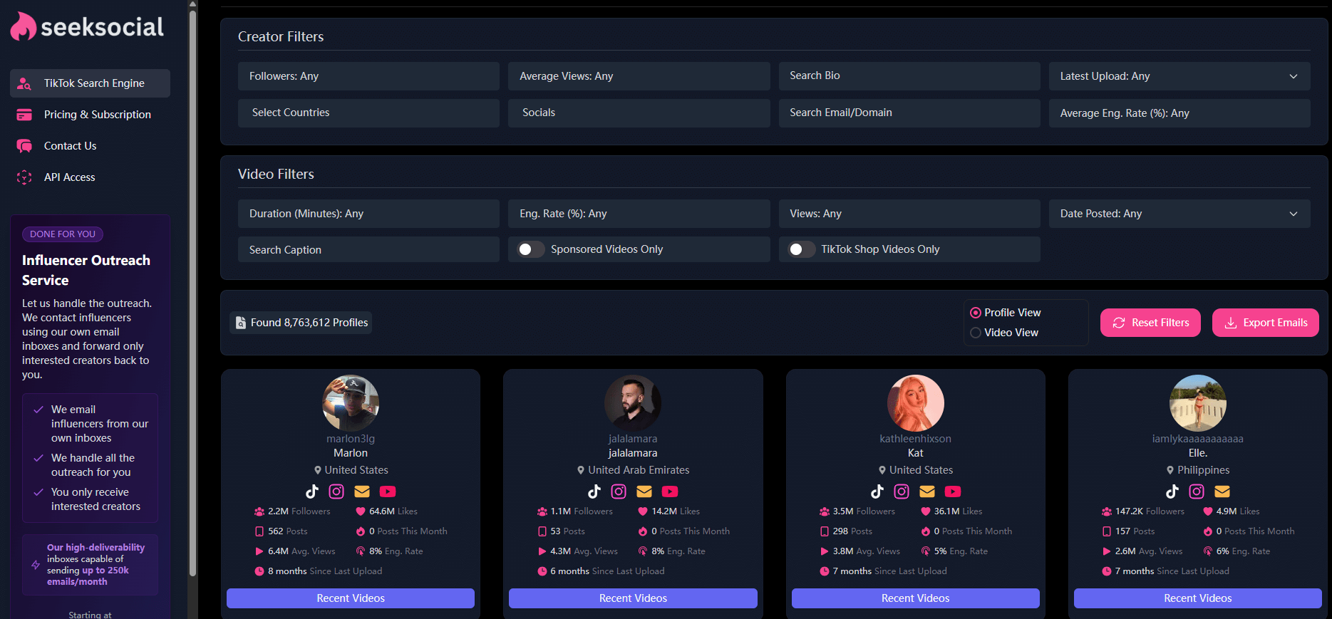 SeekSocial Screenshot