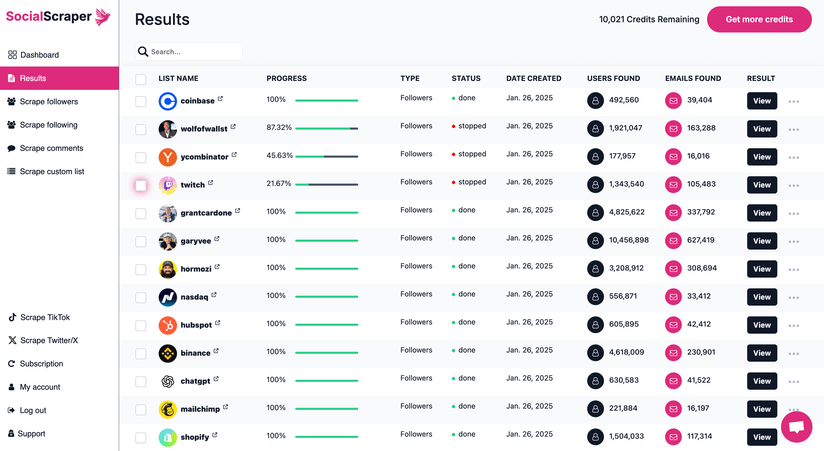 SocialScraper Screenshot