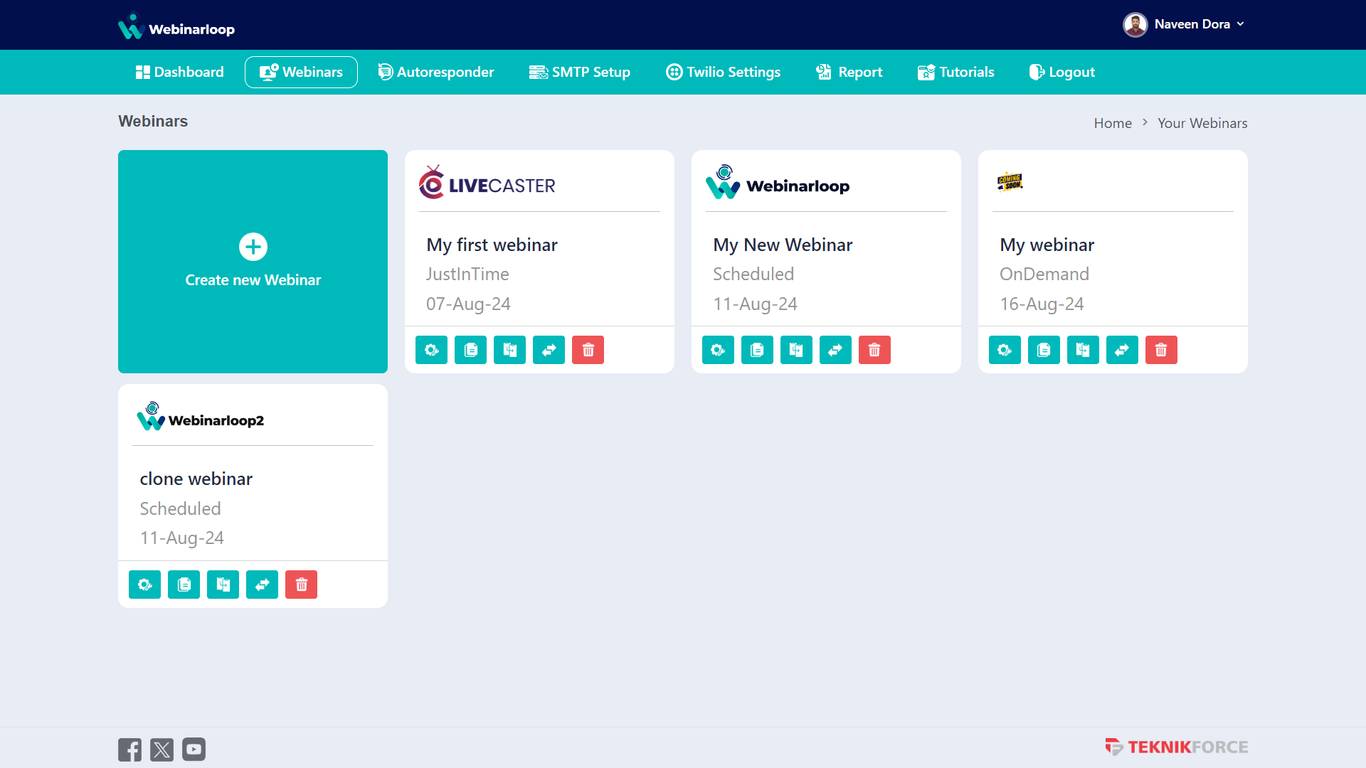 Webinarloop Screenshot